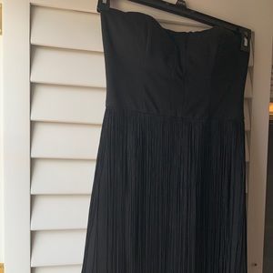 Black Fringe sweetheart neckline mini dress